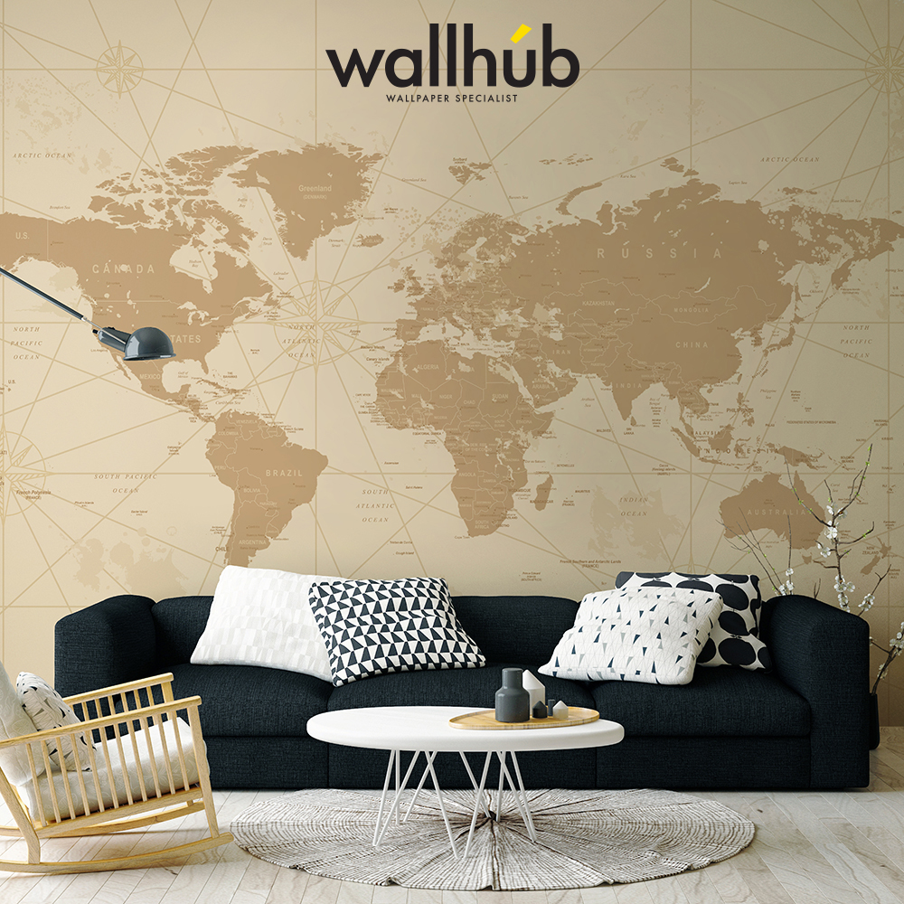 World Map Mural - Wallhub