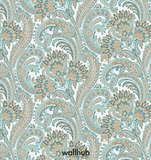 Wallhub Indigo - Classic Paisley Wallpaper 06