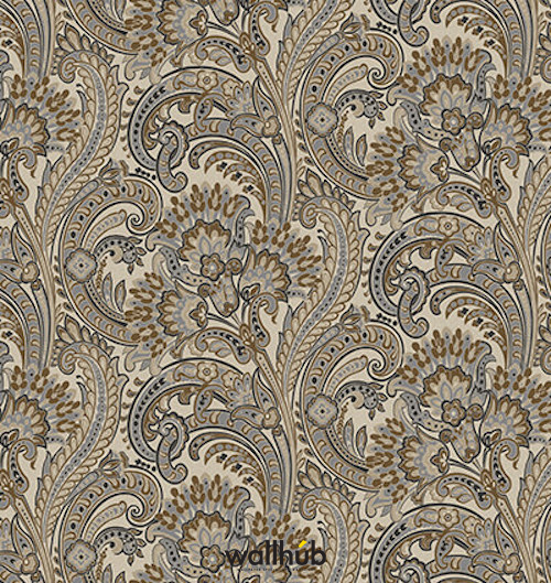 Wallhub Indigo - Classic Paisley Wallpaper 07