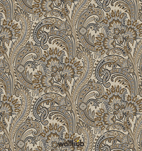 Wallhub Indigo - Classic Paisley Wallpaper 07