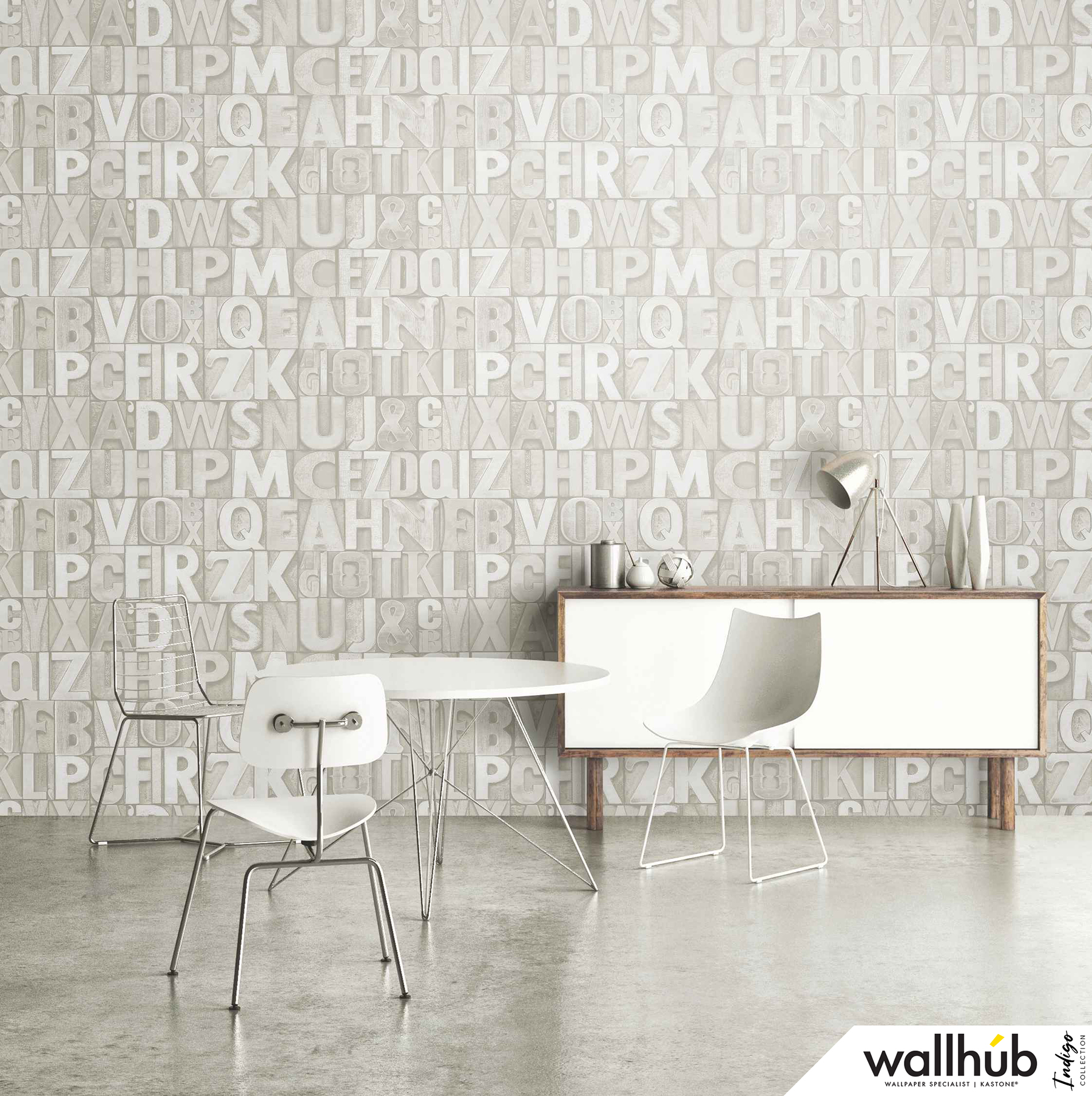 Wallhub Indigo - Modern Typography Wallpaper 00