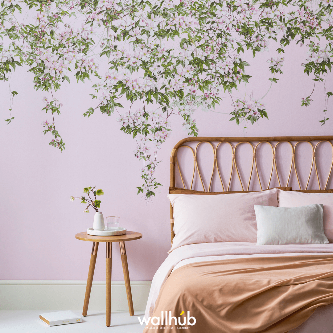 [Wallhub x Sian Zeng] Classic Clematis Mural - Pink