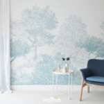 [Wallhub x Sian Zeng] Classic Hua Trees Mural - Blue