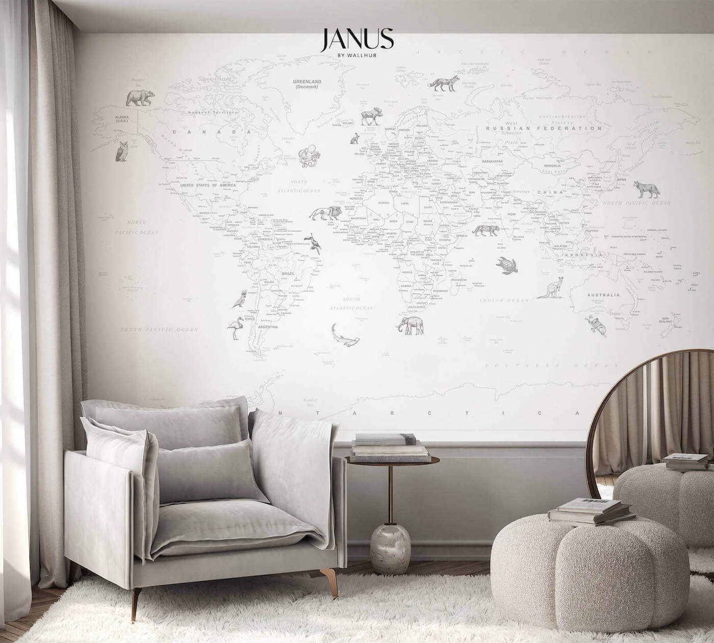 Wallhub Janus Mural Wallpaper - Around the World