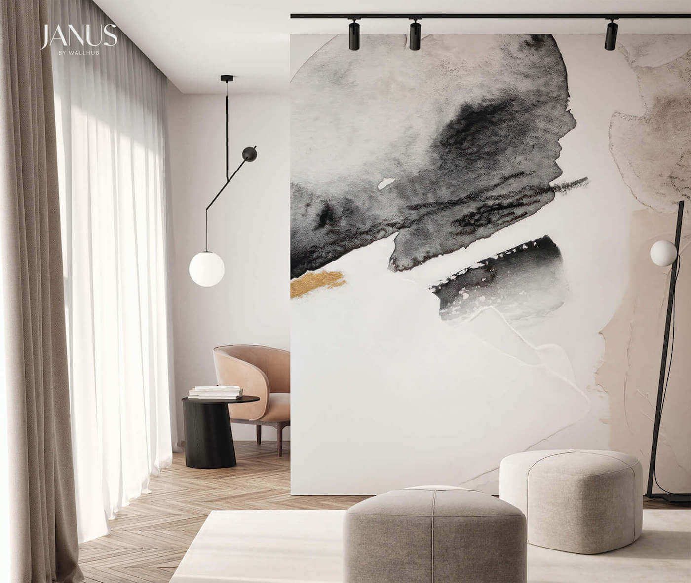 Wallhub Janus Mural Wallpaper - Creamyink