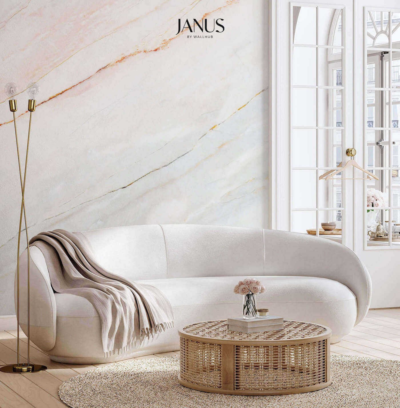 Wallhub Janus Mural Wallpaper - Earth Tone