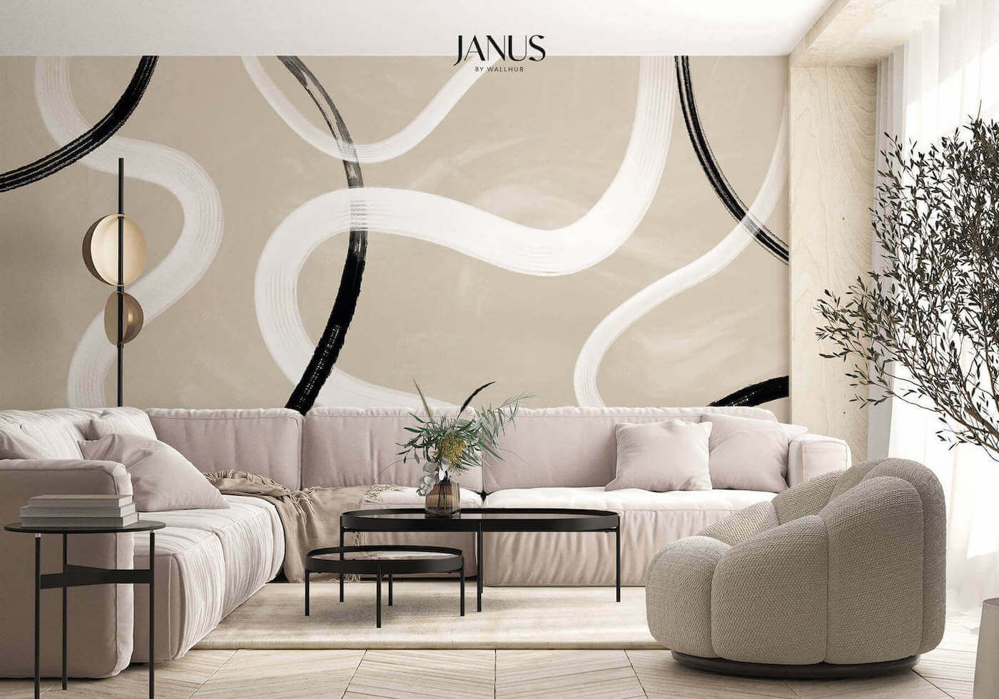 Wallhub Janus Mural Wallpaper - Inkwell