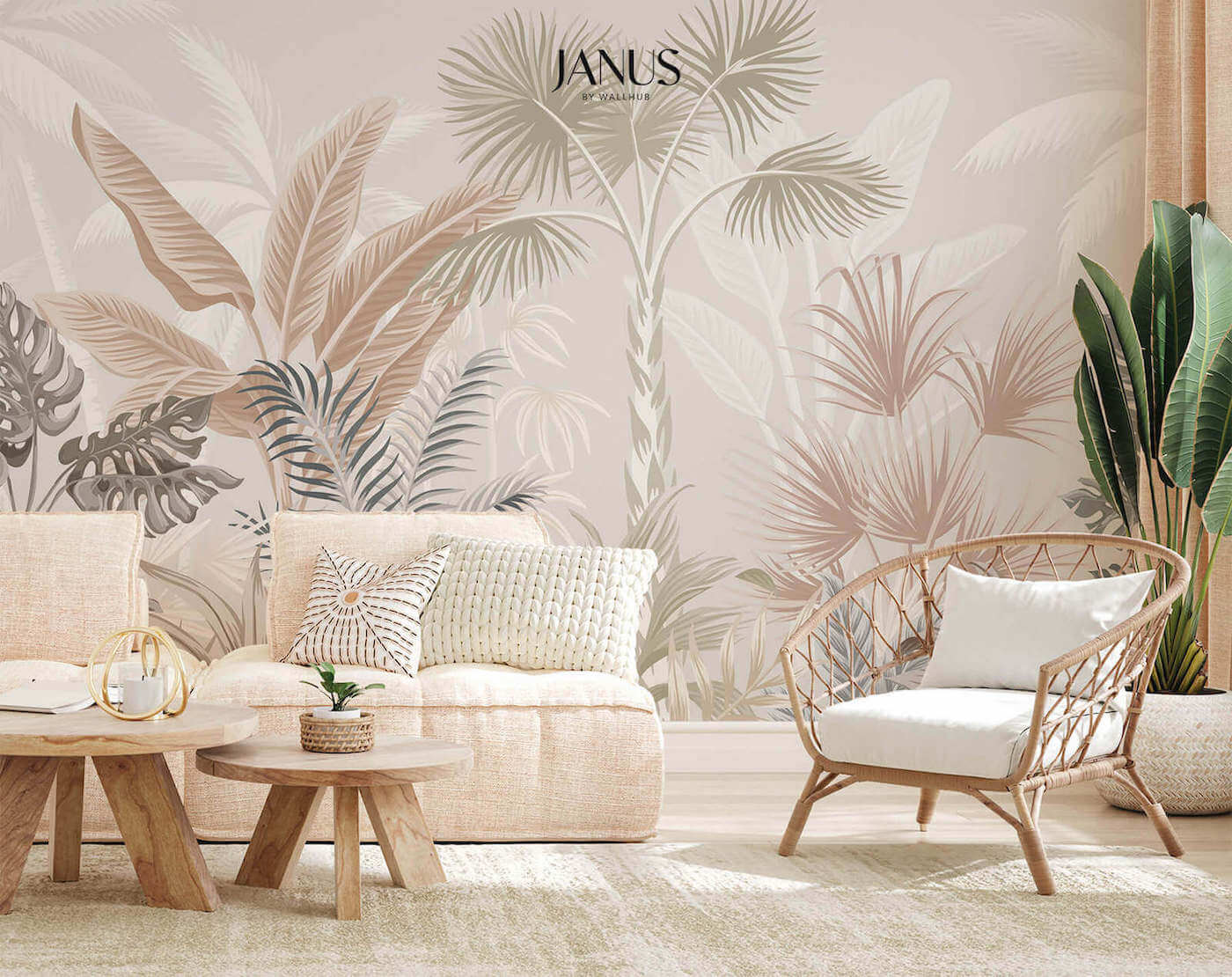 Wallhub Janus Mural Wallpaper - Lumi Palm