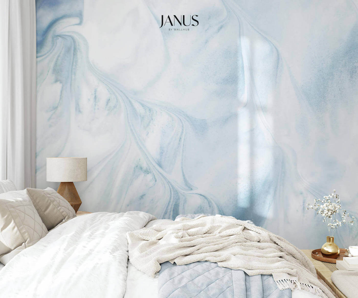 Wallhub Janus Mural Wallpaper - Seafoam