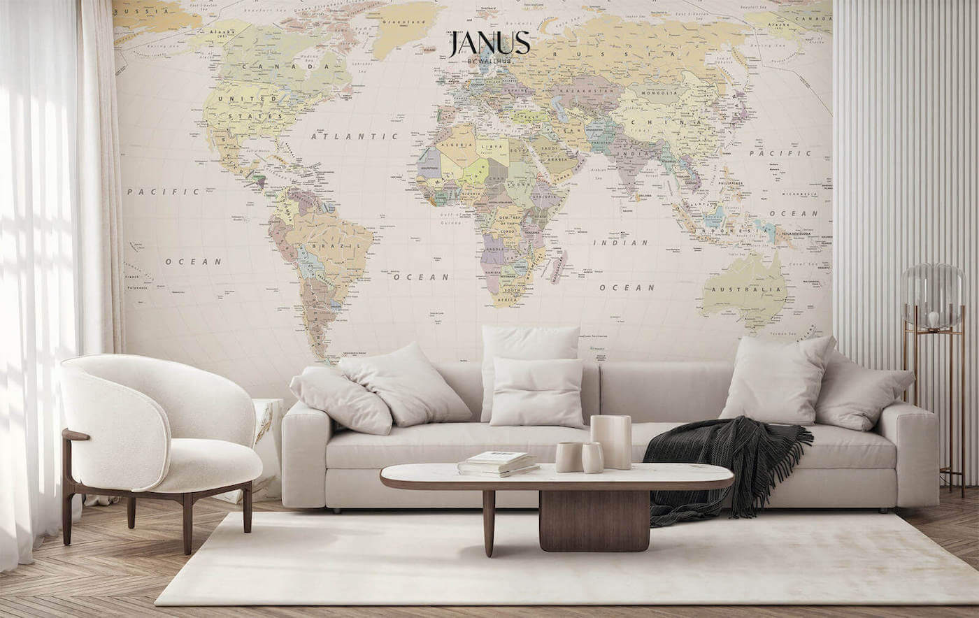 Wallhub Janus Mural Wallpaper - World Tour