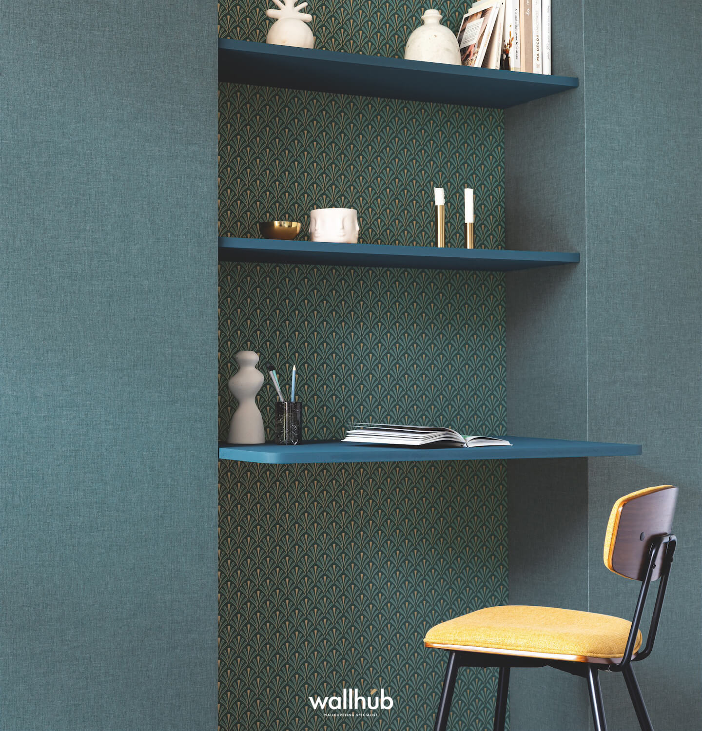 Wallhub Caselio Elegance_ABUNDANCE_BLEU_CANARD_DORE_105306127