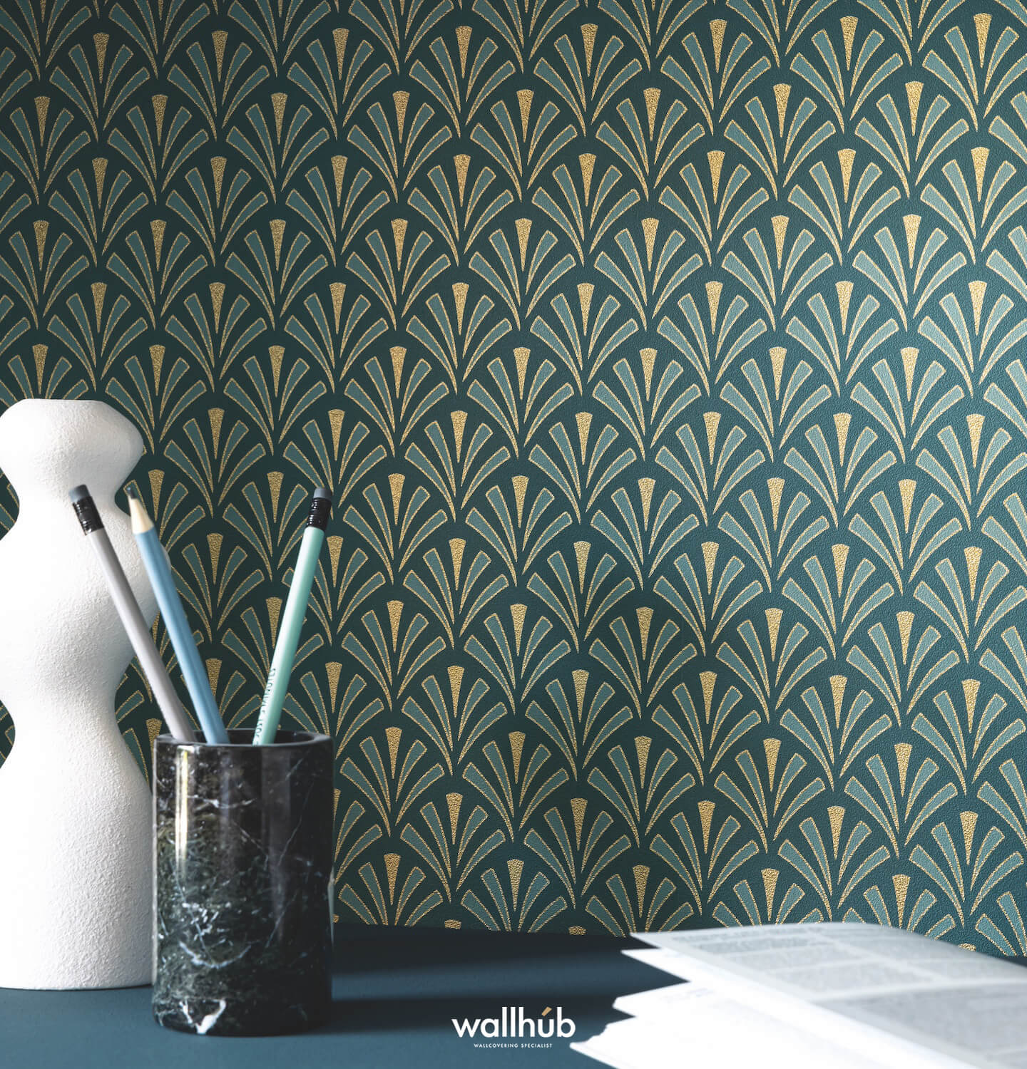 Wallhub Caselio Elegance_ABUNDANCE_BLEU_CANARD_DORE_105306127 2