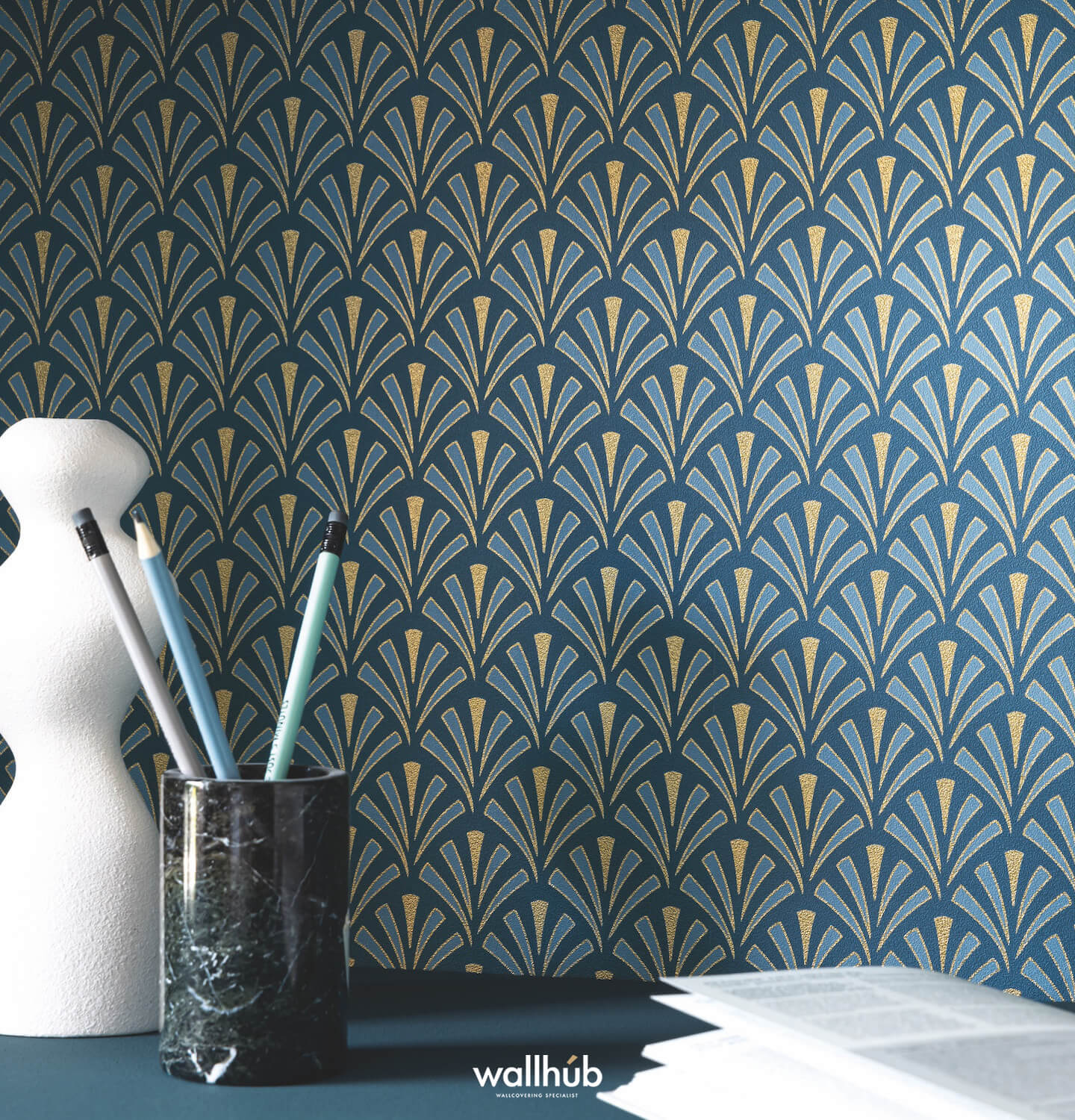 Wallhub Caselio Elegance_ABUNDANCE_BLEU_CANARD_DORE_105306220