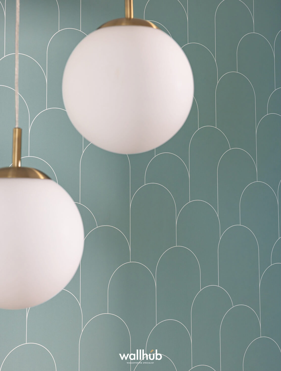 Wallhub Caselio Elegance_ORNAMENT_VERT_EAU_BLANC_105287000 2