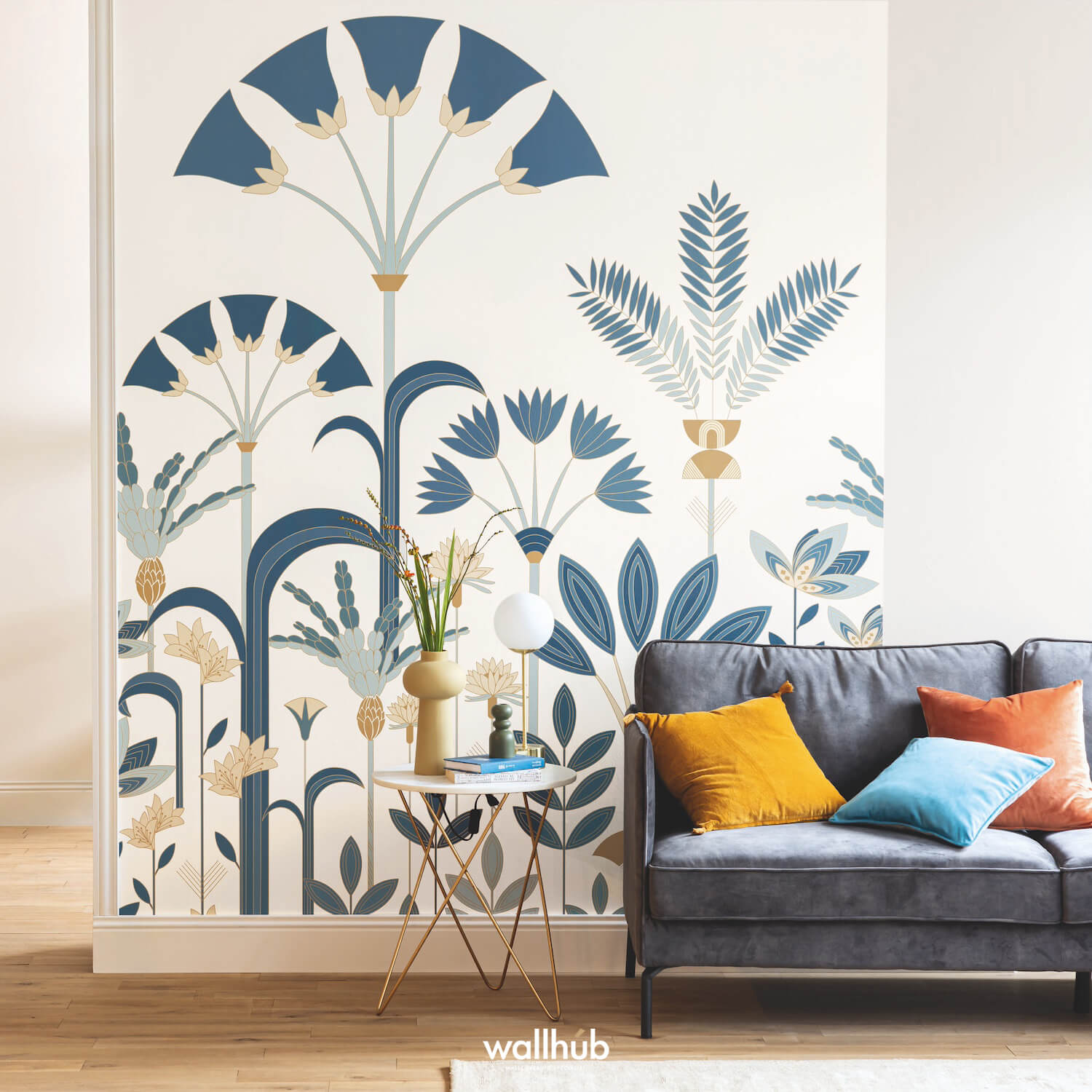 Wallhub Caselio Elegance_PANO_LUXURIANCE_BLEU_105326004